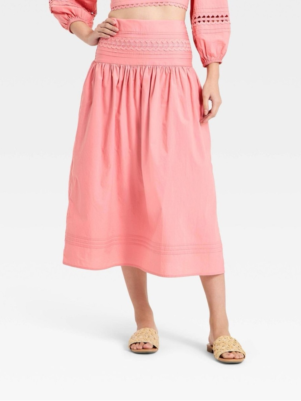 Women's Eyelet Midi Skirt - A New Day™